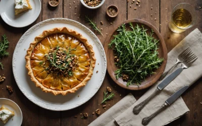 Tarte croustillante à la brick : l’alliance gourmande chèvre et noix!