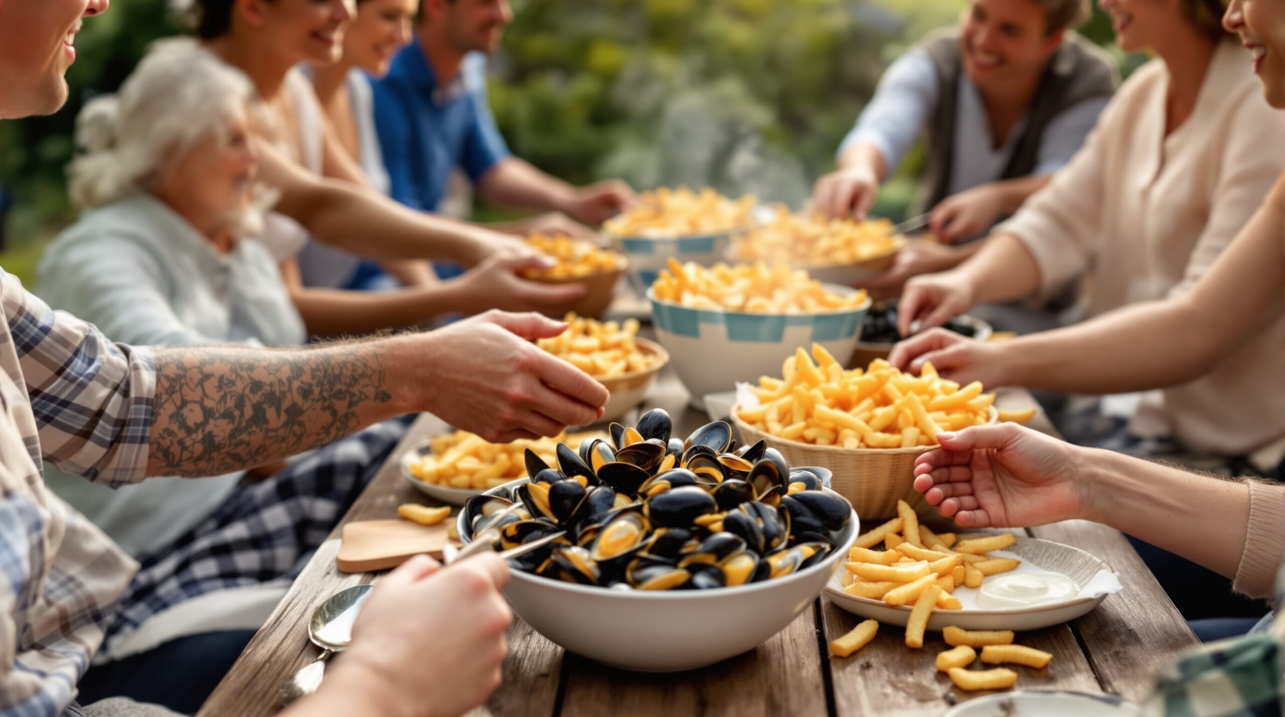 comment servir des moules frites