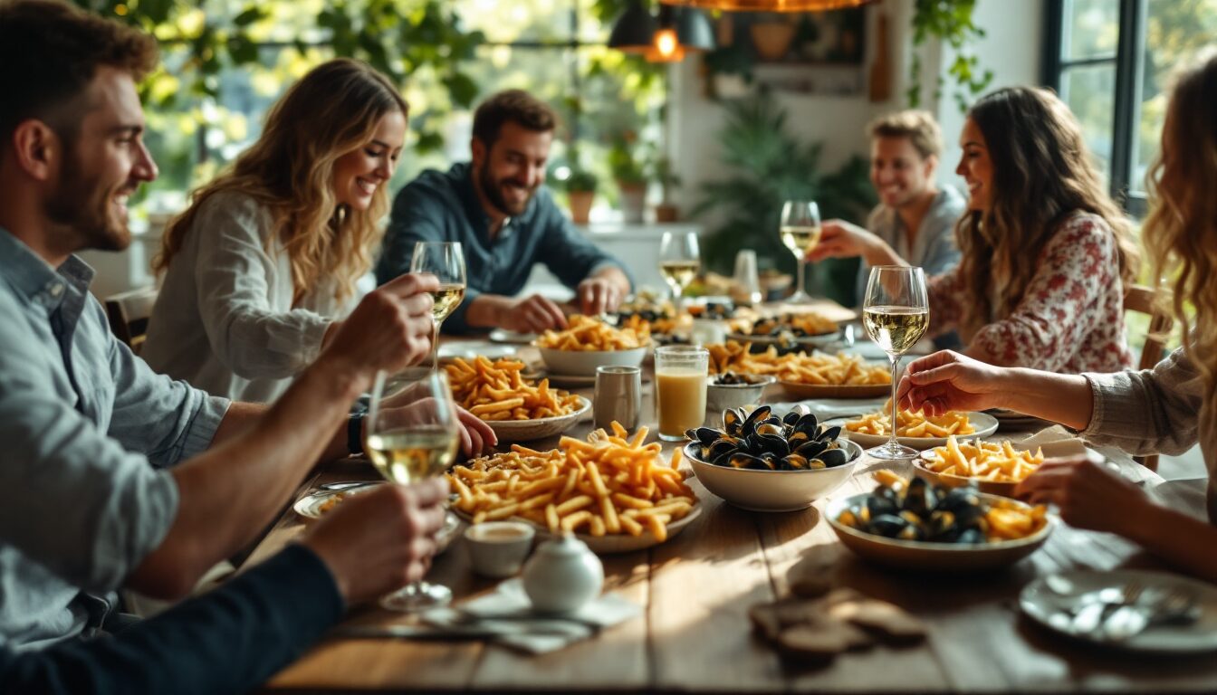 comment servir des moules frites