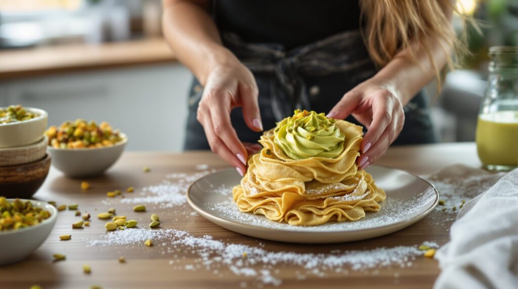 croustillant pistache crêpe dentelle