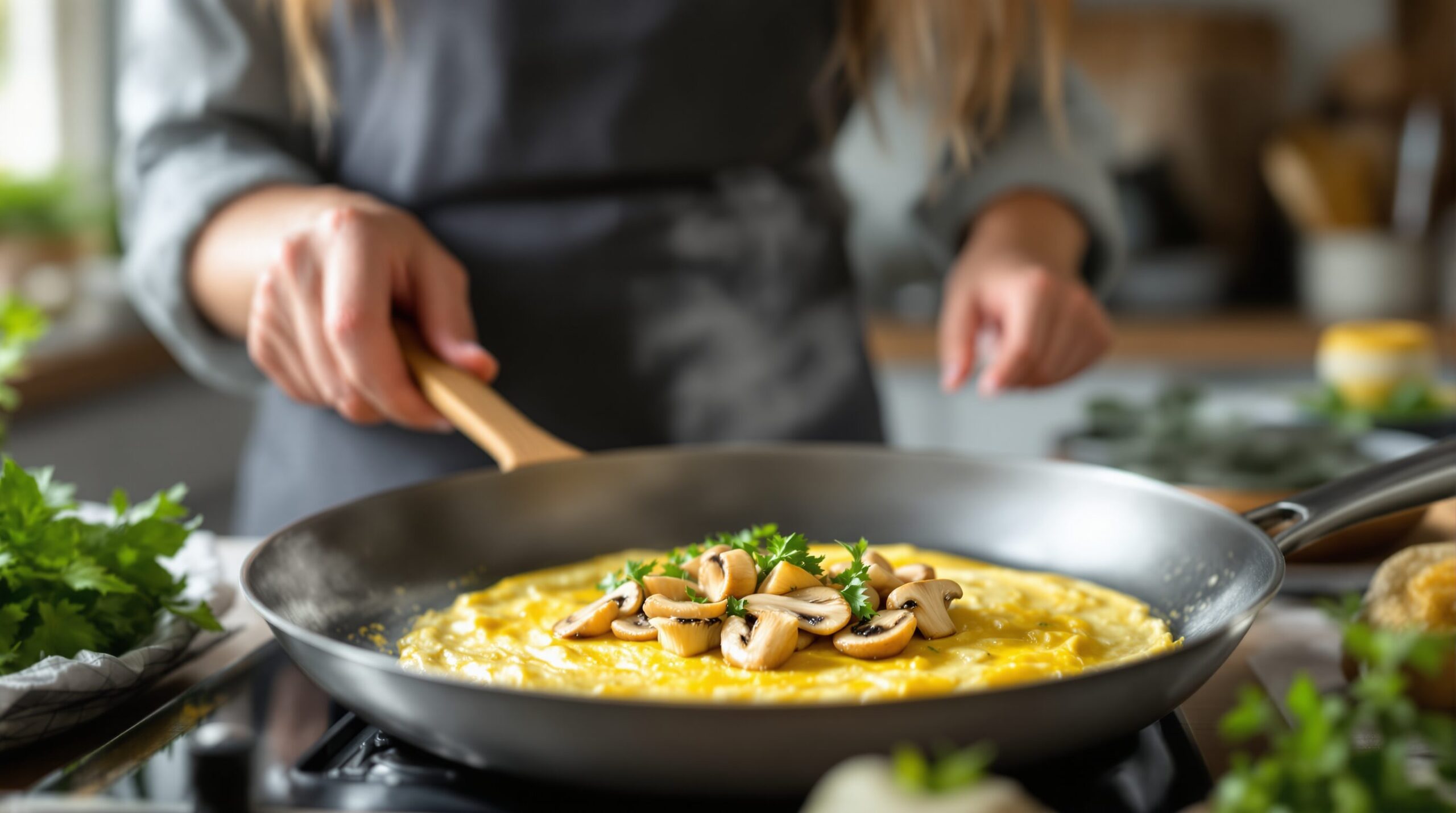 omelette aux girolles fraiches
