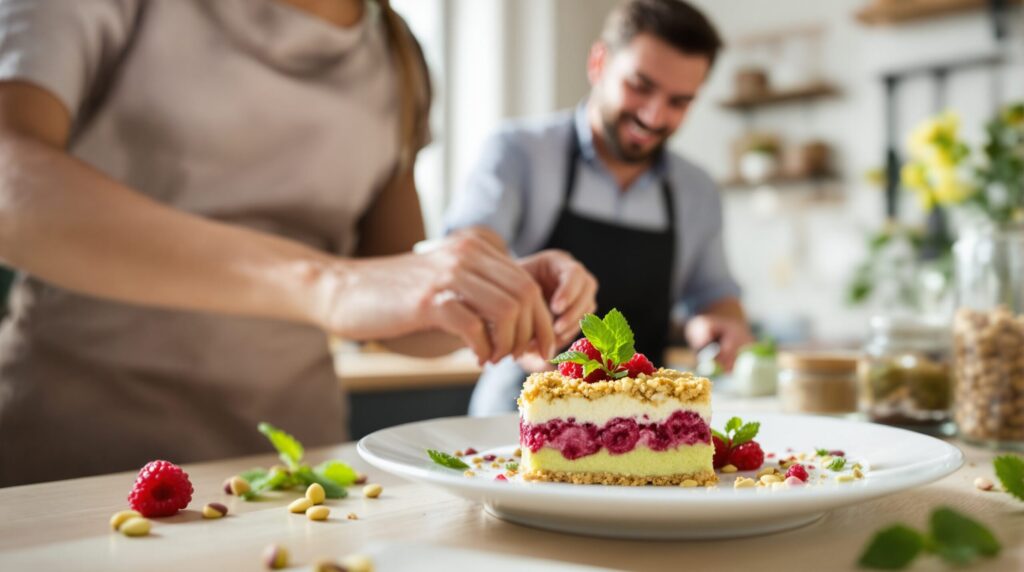 croustillant pistache framboise