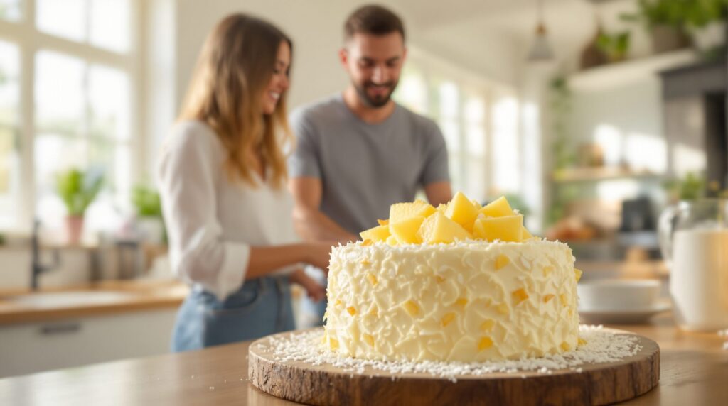 gâteau ananas coco léger