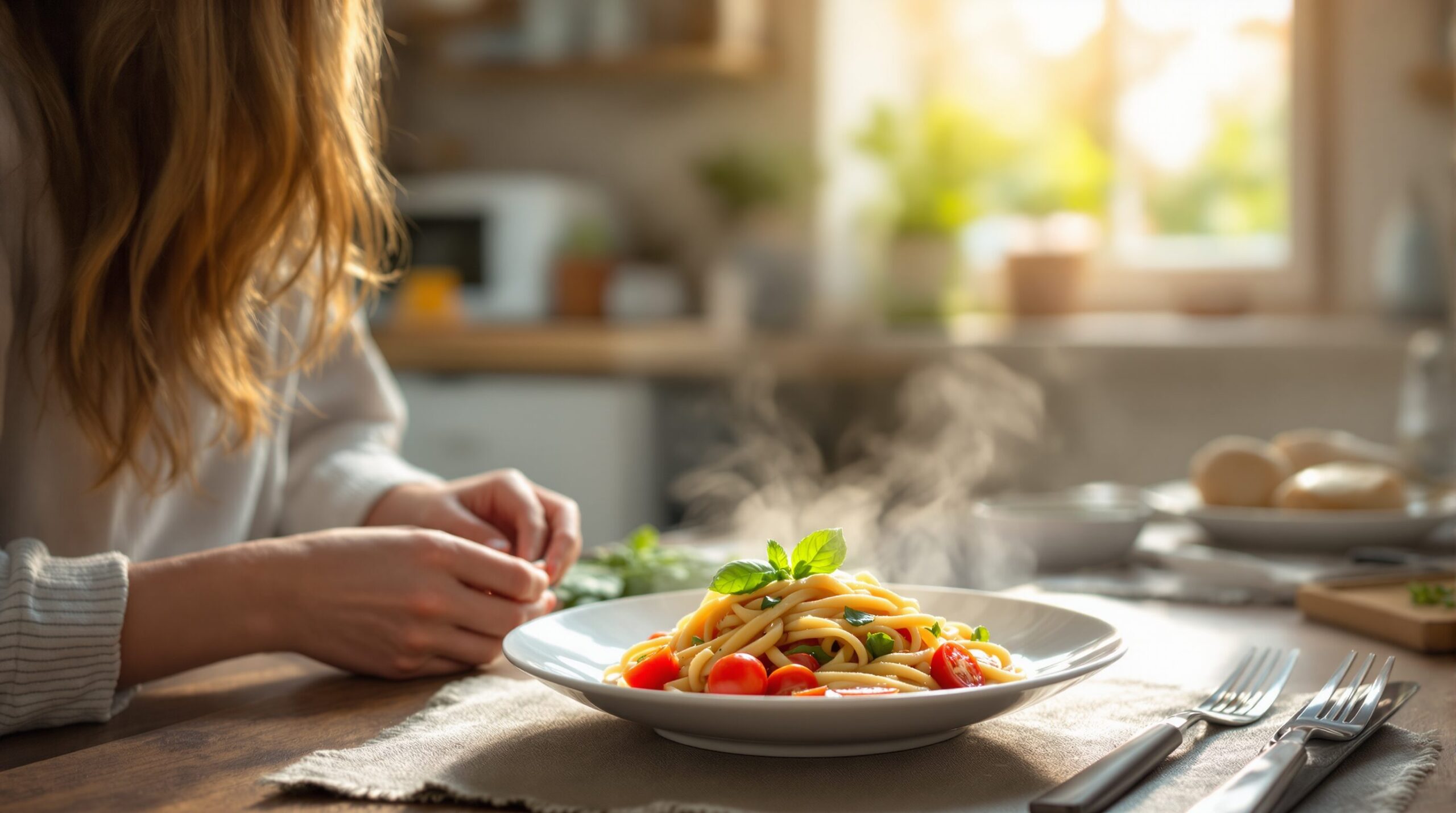 pâtes au basilic tomates