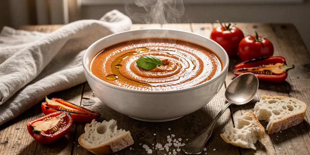 Soupe poivrons tomates : la méthode simple pour un velouté soyeux