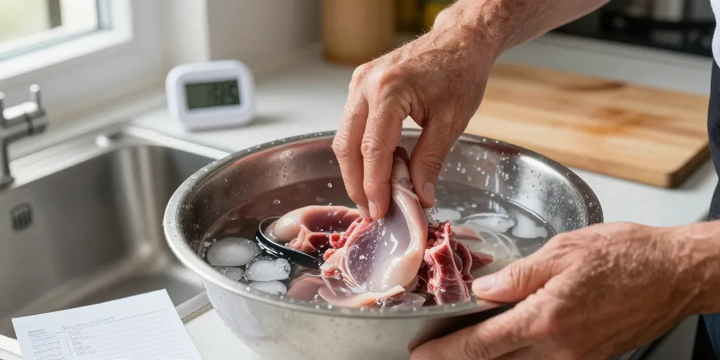 Dégorger une langue de bœuf : le temps selon la méthode ?