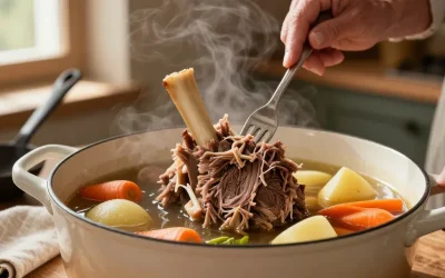 Pot au feu jarret de bœuf : la cuisson lente, viande ultra fondante