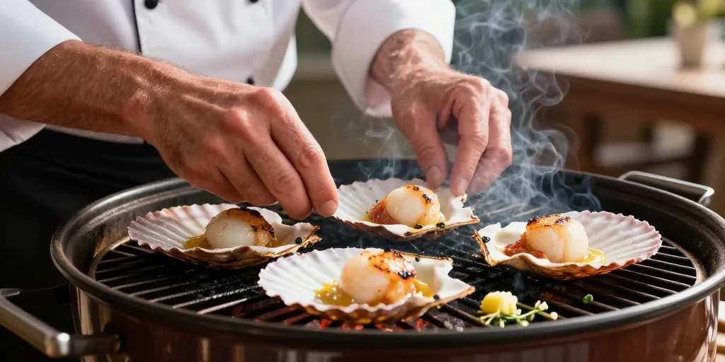 Coquille Saint-Jacques au barbecue : la technique pour obtenir une chair nacrée