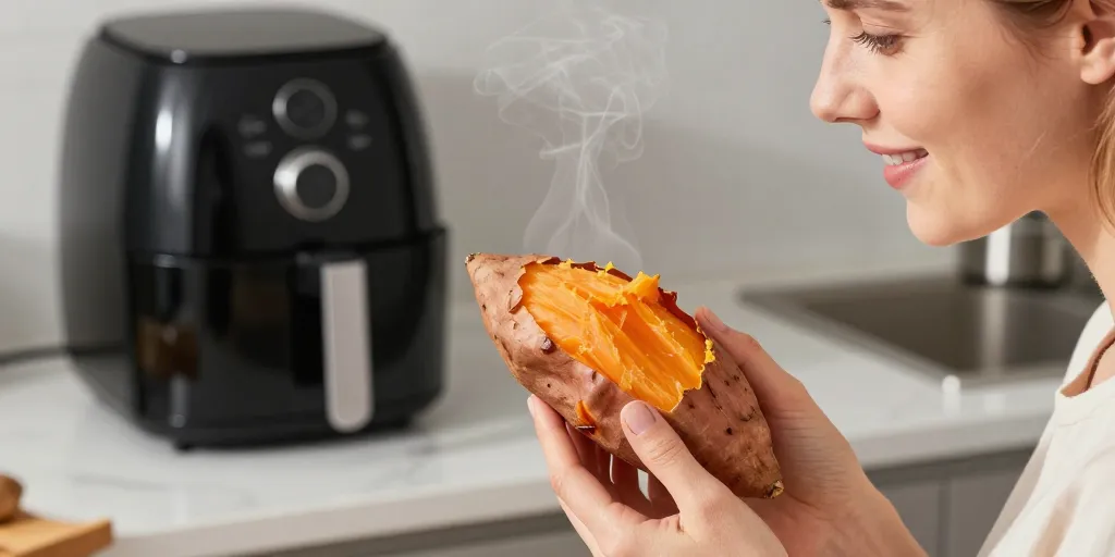 Patate douce entière air fryer : la méthode pour une texture fondante