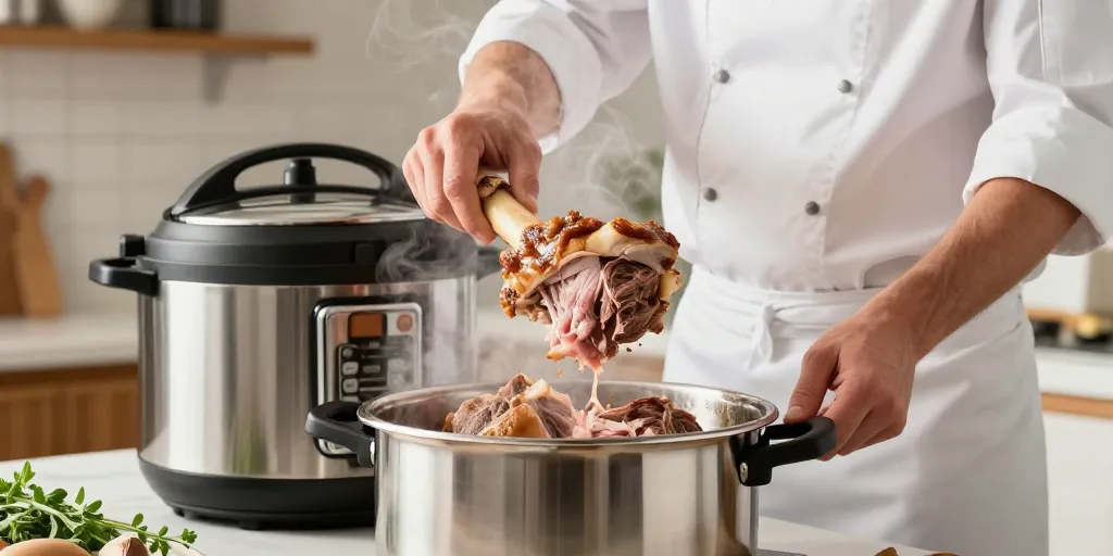 Palette en cocotte minute : la technique pour une viande tendre et fondante