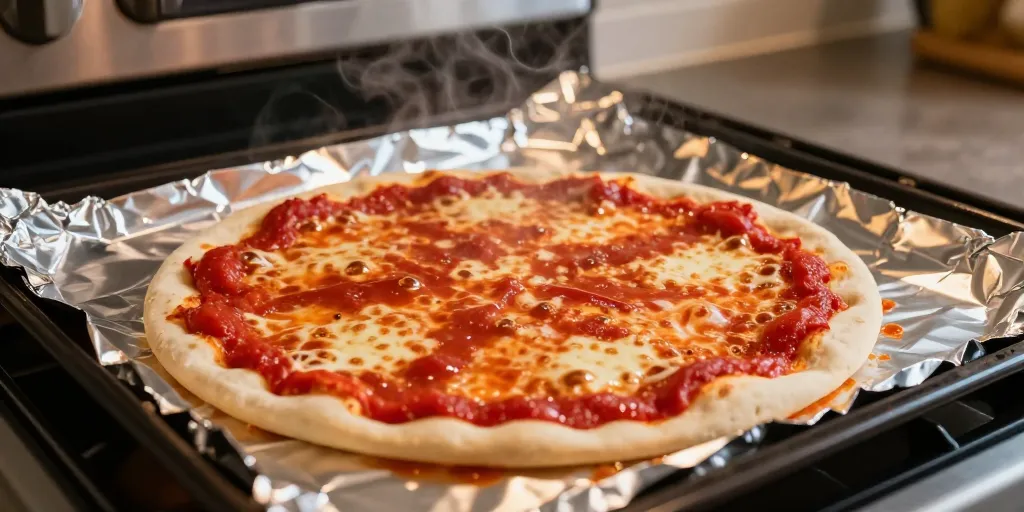 est il possible cuire pizza sur papier d'aluminium